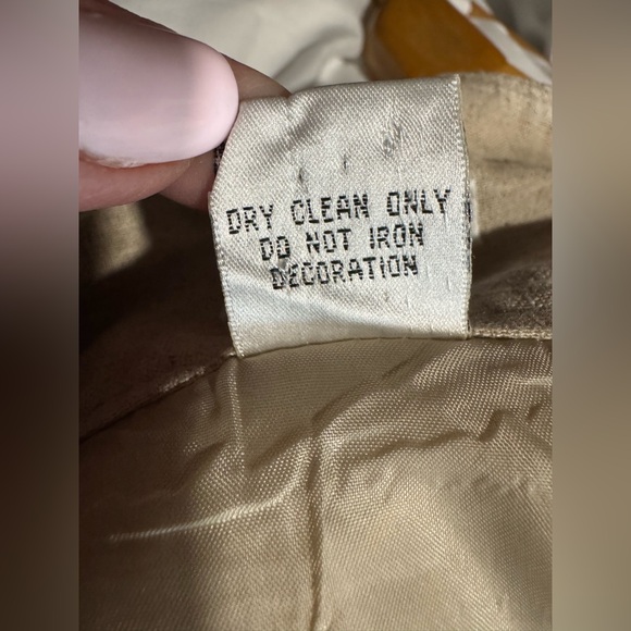 Richard Malcolm women's skirt 10 lined long tan w/ embroidery linen & polyester - Picture 3 of 6